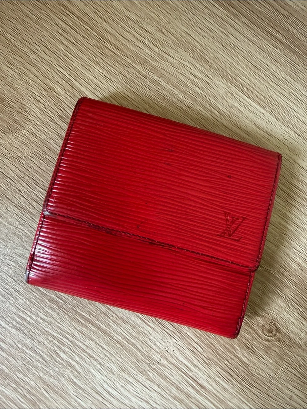 Louis Vuitton Red Epi Leather Crossbody with Matching Wallet **has call-outs**